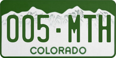 CO license plate 005MTH