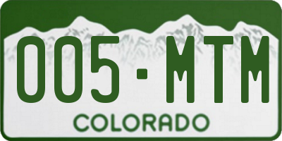 CO license plate 005MTM