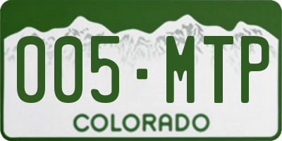 CO license plate 005MTP