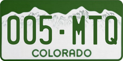 CO license plate 005MTQ