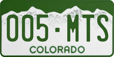 CO license plate 005MTS