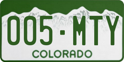 CO license plate 005MTY