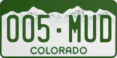 CO license plate 005MUD