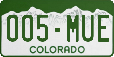 CO license plate 005MUE