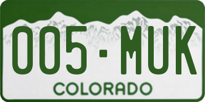 CO license plate 005MUK