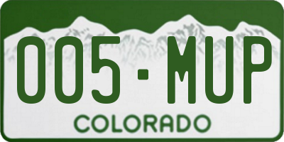 CO license plate 005MUP