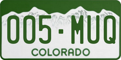 CO license plate 005MUQ