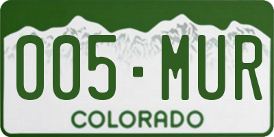 CO license plate 005MUR