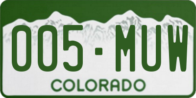 CO license plate 005MUW