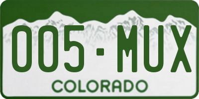 CO license plate 005MUX