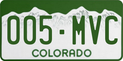 CO license plate 005MVC