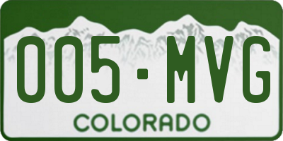 CO license plate 005MVG