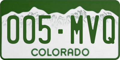 CO license plate 005MVQ