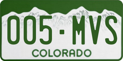 CO license plate 005MVS