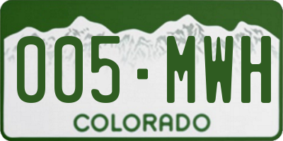 CO license plate 005MWH