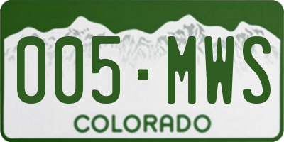 CO license plate 005MWS
