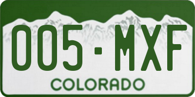 CO license plate 005MXF