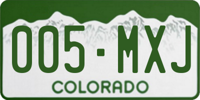 CO license plate 005MXJ