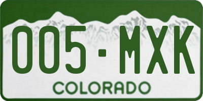 CO license plate 005MXK