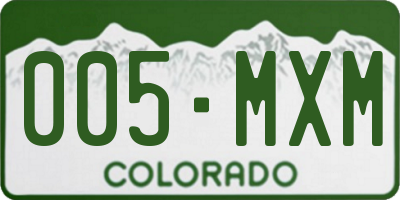 CO license plate 005MXM