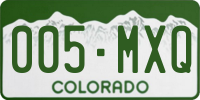 CO license plate 005MXQ