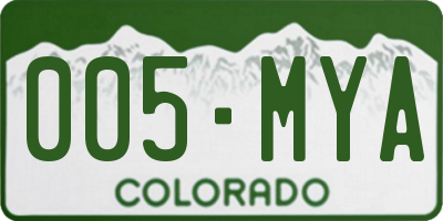 CO license plate 005MYA