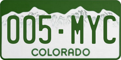 CO license plate 005MYC