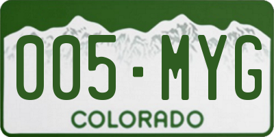 CO license plate 005MYG