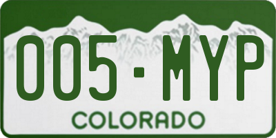 CO license plate 005MYP