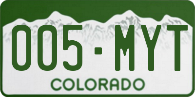 CO license plate 005MYT