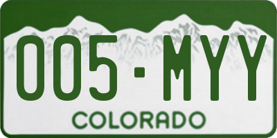 CO license plate 005MYY