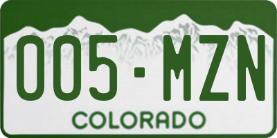 CO license plate 005MZN