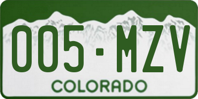 CO license plate 005MZV