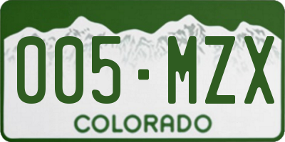 CO license plate 005MZX