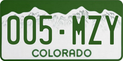 CO license plate 005MZY