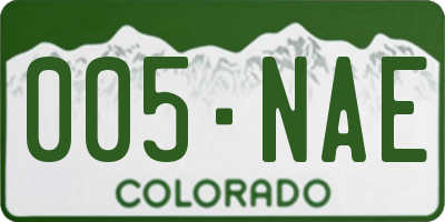 CO license plate 005NAE
