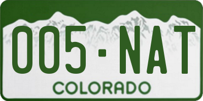 CO license plate 005NAT