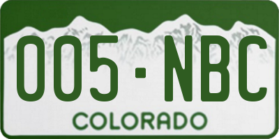 CO license plate 005NBC