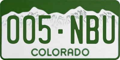 CO license plate 005NBU