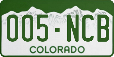 CO license plate 005NCB