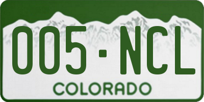 CO license plate 005NCL