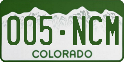 CO license plate 005NCM