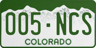 CO license plate 005NCS