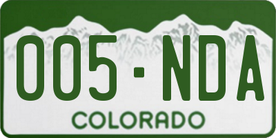 CO license plate 005NDA