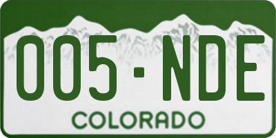 CO license plate 005NDE
