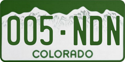 CO license plate 005NDN