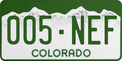 CO license plate 005NEF