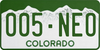 CO license plate 005NEO