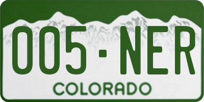 CO license plate 005NER