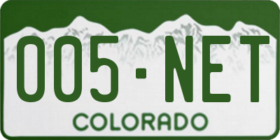 CO license plate 005NET
